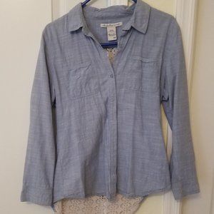 Chambray button up with lace back